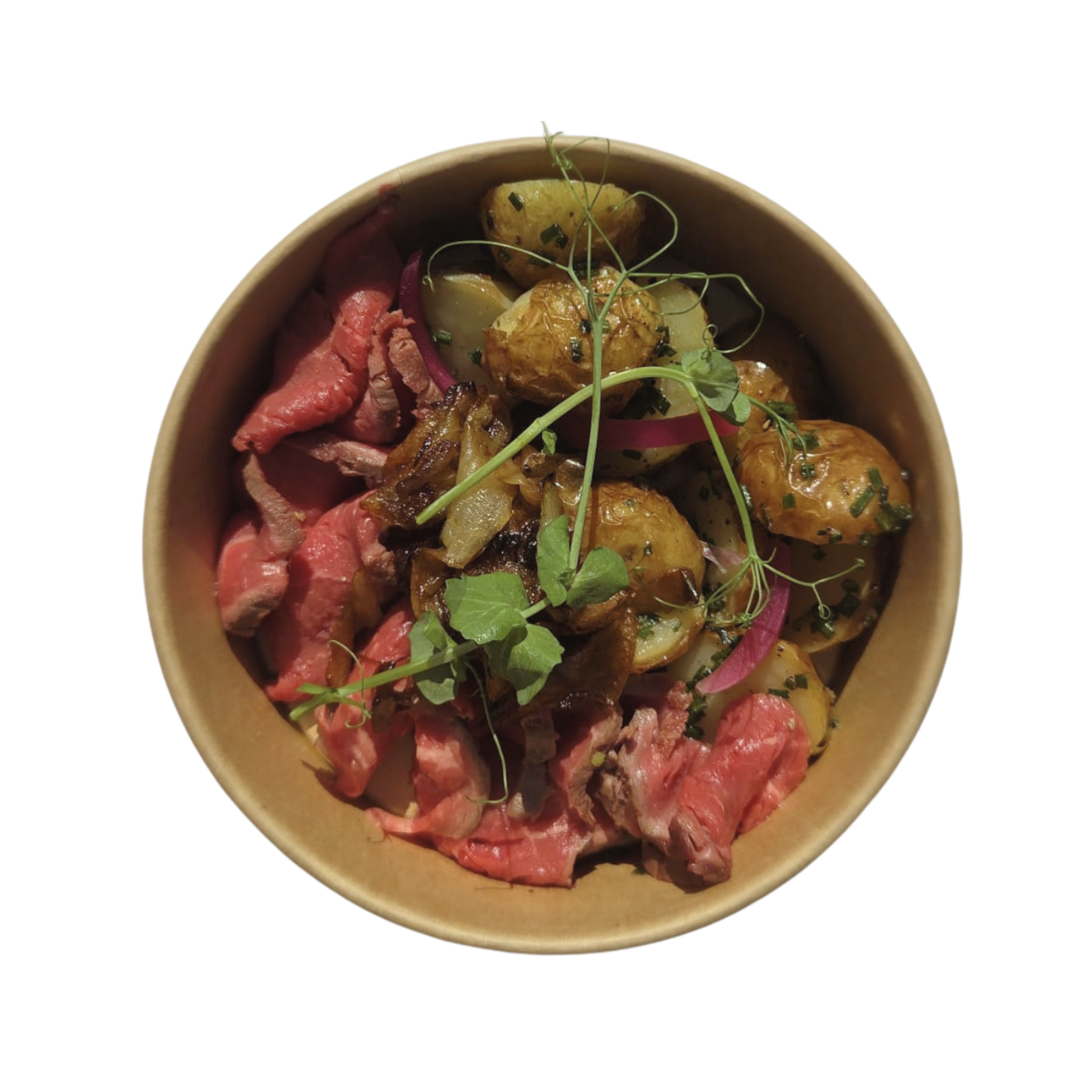Rumsteck De Boeuf Confit D E Chalote Aigre Douce Pommes De Terre Nouvelles Ro Ties Site Deval Traiteur